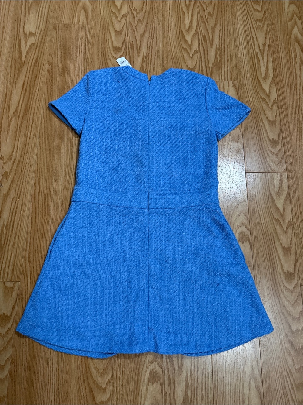 Ann Taylor Tweed Flare Dress in Blue Skies. - Picture 6 of 14